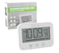 Reloj de baño, pantalla LCD digital, alarma, resistente al agua, reloj de baño con ventosa, temporizador de ducha con higrómetro, temperatura, temporizador de cuenta atrás para ducha, cocina, 3