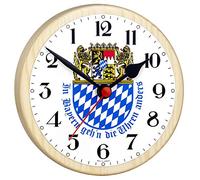 Reloj de Baviera, con Escudo, Reloj de Marcha atrás, Adecuado para el Espacio de Hobby, Fiestas, como Divertido Regalo Sorpresa, etc. - Fabricado en Alemania Dimensiones: Ø: 16,5 cm