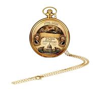 Reloj de bolsillo con cadena,Con Cadena Estadounidense 250º Aniversario Accesorios - 250º reloj de bolsillo metálico de colección | para coleccionistas, hombres, mujeres, hogar, cumpleaños, día del