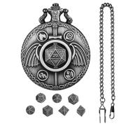 Reloj de bolsillo con carcasa de concha, reloj de bolsillo de cubo vintage, divertido estilo steampunk, juego de dados retro para noches de juegos, reuniones y coleccionistas