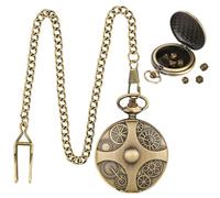 Reloj de Bolsillo Con Dados y Engranaje Grabado - Caja Con Cadena y Juego de Dados