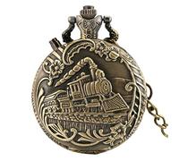 Reloj De Bolsillo Creativo LED Números árabes ligeros Pantalla Bronce Steampunk Tren Reloj de bolsillo de cuarzo Retro Punk Pocket Cadena Hombres Mujeres Reloj Relojes De Bolsillo ( Size : Bronze )