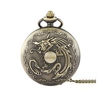 Reloj de bolsillo Dragon con cadena, Pocket Watch Dragon | Reloj de bolsillo de collar | Diseño de animales Rabios de bolsillo de movimiento decorativo con accesorio de vestuario de cadena para hombre