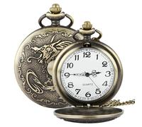 Reloj de bolsillo Dragon con cadena, Pocket Watch Dragon,Relojes de bolsillo vintage - Accesorio de disfraces de movimiento decorativo antiguo de movimiento decorativo con cadena para la reunión famil