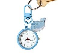 Reloj de bolsillo genérico para mujer, luminosa portátil, con mini historieta Clock Bag Charm, aleación de cuarzo movimiento diseño, lindo colgante estilo llavero con para mochila de viaje