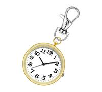 Reloj de Bolsillo genérico - Reloj de Bolsillo con Hebilla de Llave - Reloj de Llavero | Mini con Corte Compacto Resistente AL Agua Y Clip ELESI, Dorado, Se référer au descriptif