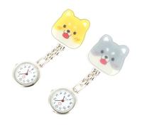 Reloj de Bolsillo Luminoso Digital Clip, 2 Piezas para Turnos Nocturnos | Acero Inoxidable y Acrílico, Apertura por Botón y Uso Manos Libres, para Uniformes Escolares