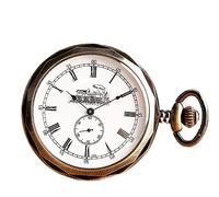 Reloj de bolsillo mecánico con colgante - Diseño de esqueleto de cuerda manual para hombres y mujeres con cadena colgante - Accesorio de disfraz, A, A