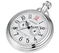 Reloj de bolsillo mecánico de diseño vintage de Londres Tiong en acero inoxidable, plata y oro, con tren, relojes de bolsillo para hombre con cadena, Clásico