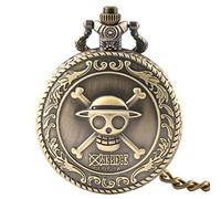 Reloj de bolsillo para hombre, diseño de calavera de cuarzo, con cadena de reloj de bolsillo, regalo para hombres