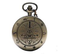 Reloj de bolsillo para hombre, reloj de bolsillo de cuarzo, cadena moderna, reloj analógico, regalo para hombre, Bill Cipher, 100%