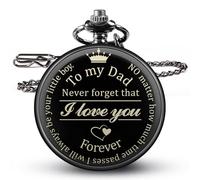 Reloj de bolsillo personalizado con cadena para el día del padre de parte de su hija e hijo, regalos de cumpleaños para papá, abuelo, marido, padrastro, padrastro, Boy
