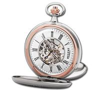 Reloj De Bolsillo Regent Para Hombre Analógico Caja Plateada Rosa Oro URP702