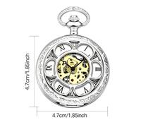 Reloj de Bolsillo Retro Grande con Esqueleto Dorado, Abatible de y Cadena Engrosada - Reloj Analógico de Cuarzo Ideal para Navidad, , Aniversarios de Boda - Regalo de Lujo para Muñeca