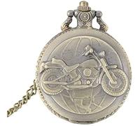 Reloj de bolsillo vintage, cadena de reloj de bolsillo, reloj de bolsillo para hombre, reloj de bolsillo para motocicleta, collar de cadena con colgante de bronce de aleación vintage para regalo para