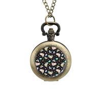 Reloj de bolsillo vintage con colgante de aleación, diseño de conejillo de indias, unicornios, arco iris, regalo para hombres y mujeres, Estilo cobre, talla única