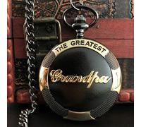 Reloj de bolsillo vintage de cuarzo con números romanos negros para hombre, colección de regalo de cumpleaños,