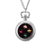 Reloj de Bolsillo Vintage Dinosaurio niña Dinosaurio Collar Colgante