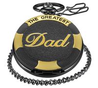 Reloj de bolsillo vintage para papá con grabado de cuarzo, reloj de bolsillo y cadena, regalo atemporal para el día del padre, cumpleaños, jubilación, negro (1dad-black)