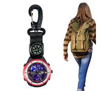 Reloj de brújula al aire libre - Herramienta de navegación de supervivencia, brújula de bolsillo deportivo con reloj de búsqueda de dirección con carcasa de metal, accesorio portátil para exteriores