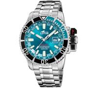 LOTUS Reloj Hombre Analógico de Acero Inoxidable 316l Plateado - Movimiento de Cuarzo - Calendario - Cristal Zafiro de Alta Resistencia - Resistente al Agua 30 ATM 18938/1 Diver