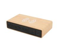 Reloj de carga digital de madera, reloj despertador digital LED de madera de 3 niveles de intensidad de 12/24 horas para dormitorio