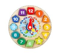 Reloj de clasificación de de madera, reloj de enseñanza,Juguete a juego de color - Aprender juguete para habilidades motoras finas, actividad educativa temprana para niños de edades de 3 años