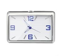 Reloj de coche con cristal rectangular con reloj de cuarzo digital, escala y números claros, calcomanías aleatorias y abrazadera de boquilla para montaje (pancarta clásica)