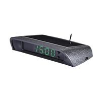 Reloj de coche con energía solar, reloj de tablero de energía solar - reloj electrónico retroiluminado LED, pantalla de temperatura y fecha, reloj de calendario adhesivo para automóviles,