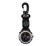 Reloj de con brújula, reloj con mosquetón multifunción, dispositivo de supervivencia central con alarma, accesorio resistente para exteriores para senderismo, acampada en la naturaleza, desaf