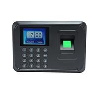 Reloj de control de asistencia, A5 2.4in Sistema de asistencia biométrica huellas dactilares reloj Reloj Grabador Dispositivo grabación oficina Máquina electrónica(Nero)