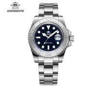 Reloj de cuarzo analógico de lujo ADDIESDIVE para hombre BGW9 luminoso 20 Bar resistente al agua relojes de buceo de acero inoxidable para hombre H3 Plata