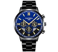 Reloj de cuarzo analógico para hombre esfera grande escala romana negocios casual moda calendario creativo reloj con correa de acero, I
