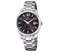 Festina Swiss Made Reloj Hombre Analógico de Acero Inoxidable 316l Plateado - Movimiento de Cuarzo - Calendario - Cristal Zafiro de Alta Resistencia - Resistente al Agua 5 ATM F20026/4 Classic Steel