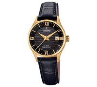 Festina Swiss Made Reloj Mujer Analógico de Cuero Negro - Movimiento de Cuarzo - Cristal Zafiro - Resistente al Agua 10 ATM - Elegante, Clásico y Vintage - Calendario F20011/4 - Classic Leather