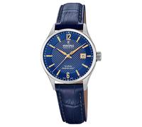 Festina Swiss Made Reloj Mujer Analógico de Cuero Azul - Movimiento de Cuarzo - Cristal de Zafiro de Alta Resistencia - Resistente al Agua 10 ATM - Elegante, Clásico y Vintage - Calendario F20009/3
