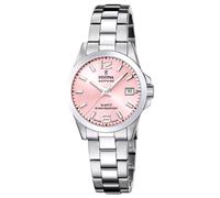Festina Swiss Made Reloj Mujer Analógico de Acero Inoxidable 316l Plateado - Movimiento de Cuarzo - Cristal Zafiro Resistente - Resistente al Agua 10 ATM - Calendario F20049/3 - Classic Steel