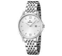 Festina Reloj Mujer Analógico de Acero Inoxidable 316l Plateado - Movimiento de Cuarzo - Cristal Mineral de Alta Resistencia - Resistente al Agua 5 ATM - Calendario F16748/2
