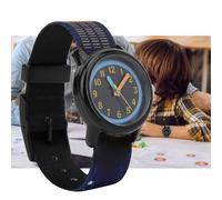 Reloj de Cuarzo con Correa de Cinta Impermeable de Dibujos Animados para Niños para Aprender a Enseñar a los Niños (superhombre de la Noche)