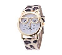 Reloj de cuarzo con esfera de gato para mujer ciega, Multicolor., talla única