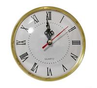 Reloj de cuarzo de 130 mm con números romanos, movimiento silencioso de reloj de pared, para proyectos de bricolaje o reemplazo, acabado dorado y plateado, plástico y metal (dorado)