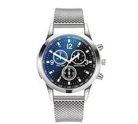 Reloj de cuarzo de acero inoxidable con esfera informal para hombre, A, One Size
