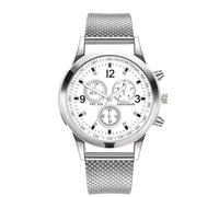 Reloj de cuarzo de acero inoxidable con esfera informal para hombre, C, One Size