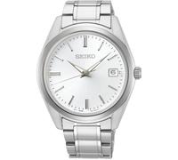 Reloj de cuarzo de vestir para hombre Seiko SUR307P1 plata esfera blanca puls...