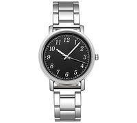 Reloj de cuarzo digital con cronógrafo y correa para pareja, reloj de pulsera para mujer, con pilas, todos los tamaños, negro, talla única