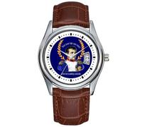 Reloj de cuarzo para hombre, casual, impermeable, con fecha, clásico, de negocios, de cuero marrón, reloj de pulsera de Navidad, Napoleón Bonaparte - Nunca interrumpa a tu enemigo relojes de pulsera,