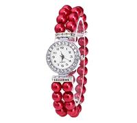 Reloj de cuarzo para hombre, fácil de leer, correa de perla, correa de perla, reloj casual de moda para mujer, reloj de 36 mm, rosso, talla única