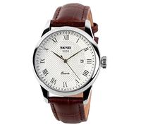 Reloj de cuarzo para hombre, números romanos para negocios, casual, moderno, analógico, reloj de pulsera, calendario clásico, ventana de fecha, resistente al agua, resistente al agua, cómodo reloj de