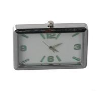 Reloj de cuarzo para interior de coche con pantalla rectangular de cristal, incluye adhesivo y abrazadera Tuyere para fijar de forma segura al salpicadero (F-luminoso)