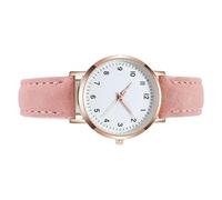 Reloj de cuarzo para mujer brillante, reloj casual de diseño digital simple, cuero mate retro, estilo pequeño y fresco, moderno - luminoso para una lectura fácil, para el ocio, las citas, rosa, Se